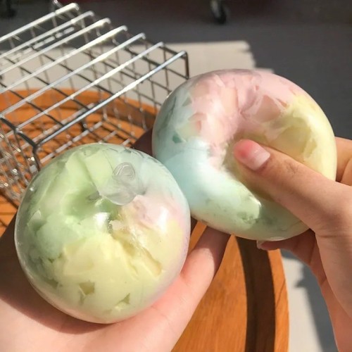 솜사탕 왁뿌볼 왁스 뿌시기 말랑이 슬랑이 슬라임 마시멜로우 스퀴시 스트레스볼, 3개