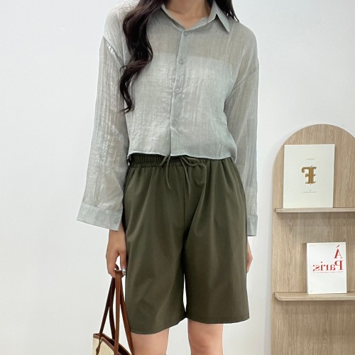 1+1 쿨링 아이스 여성 여름 3부 5부 밴딩 반바지 운동복 물놀이 팬츠