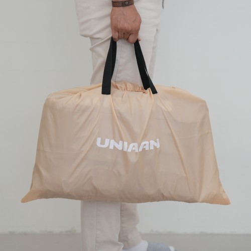 유니언 에어침대 캠핑 에어매트 자동에어펌프 일반형, 더블, 25cm, 골드베이지