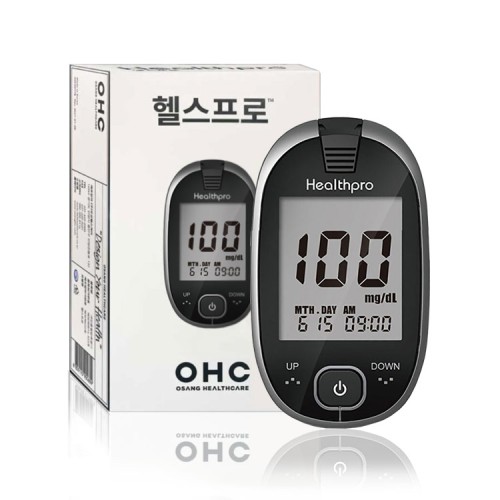 헬스프로 혈당측정기 혈당계 풀세트 (본체+파우치+란셋10개+채혈기)